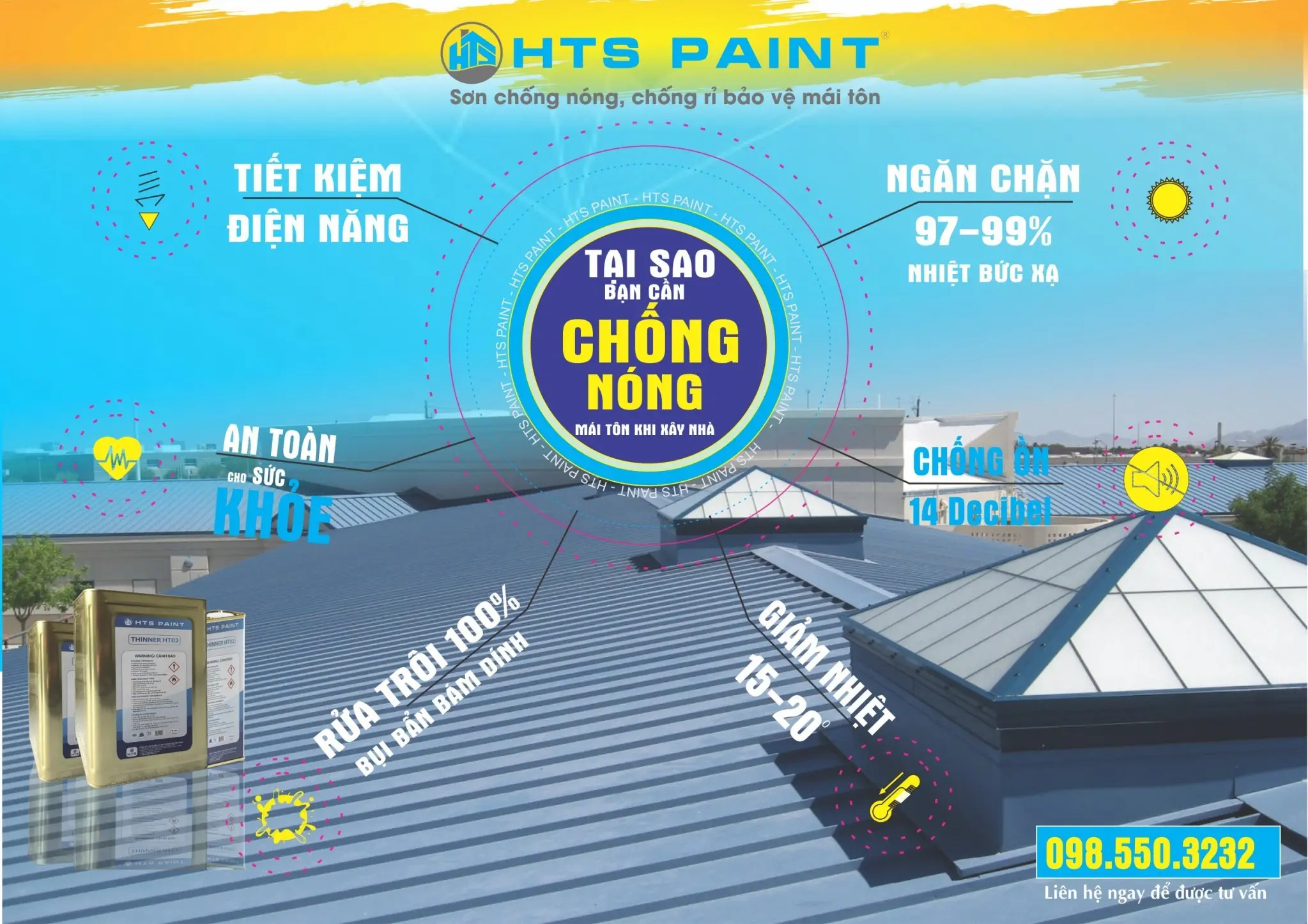 Giải pháp thi công sơn chống nóng mái tôn được ưa chuộng nhờ khả năng giảm nhiệt, tiết kiệm điện và tăng độ bền mái