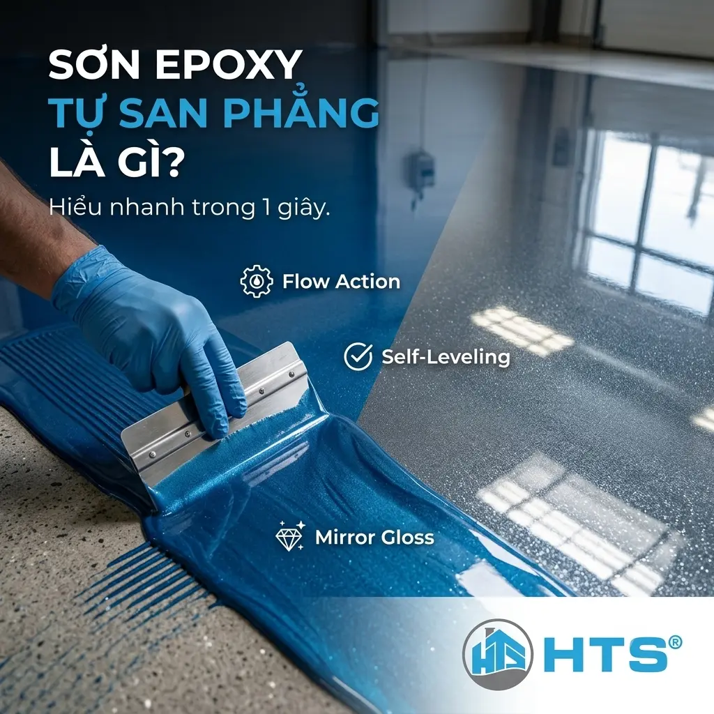 Sơn epoxy tự san phẳng tạo bề mặt sàn liền mạch, phẳng đẹp và bền chắc