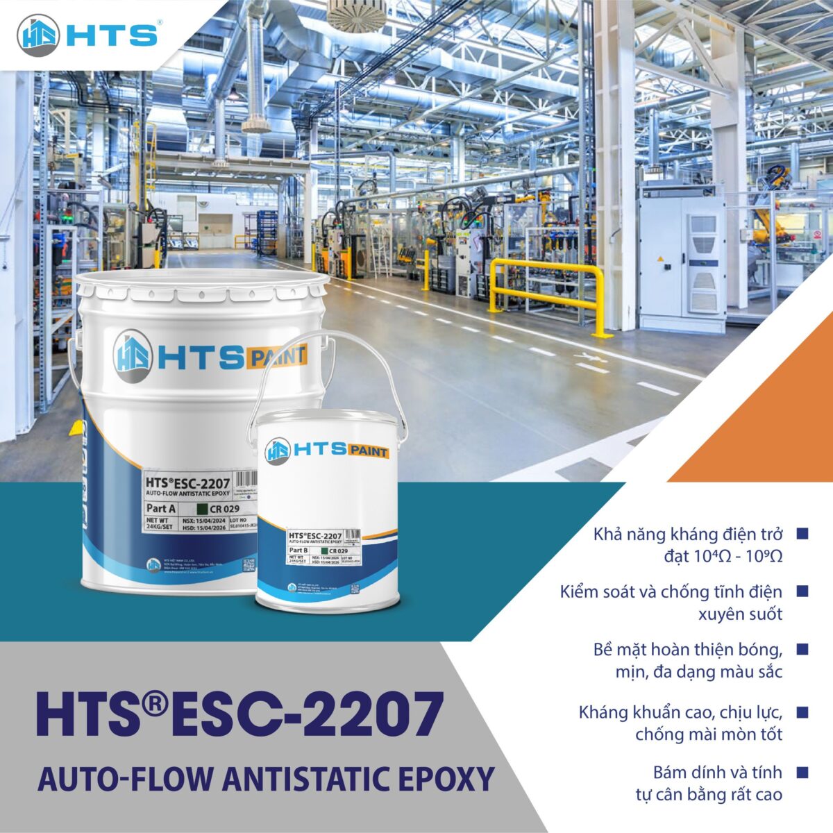 HTS PAINT – THƯƠNG HIỆU SƠN PHỦ EPOXY CHỐNG TĨNH ĐIỆN CAO CẤP
