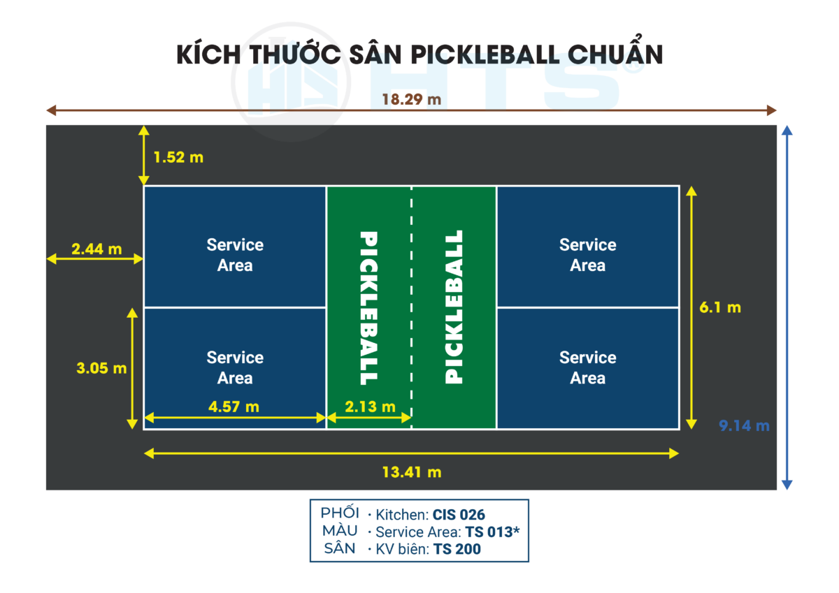 THAM KHẢO MỘT SỐ P.A PHỐI MÀU SÂN PICKLEBALL TỪ HTS® SPORT
