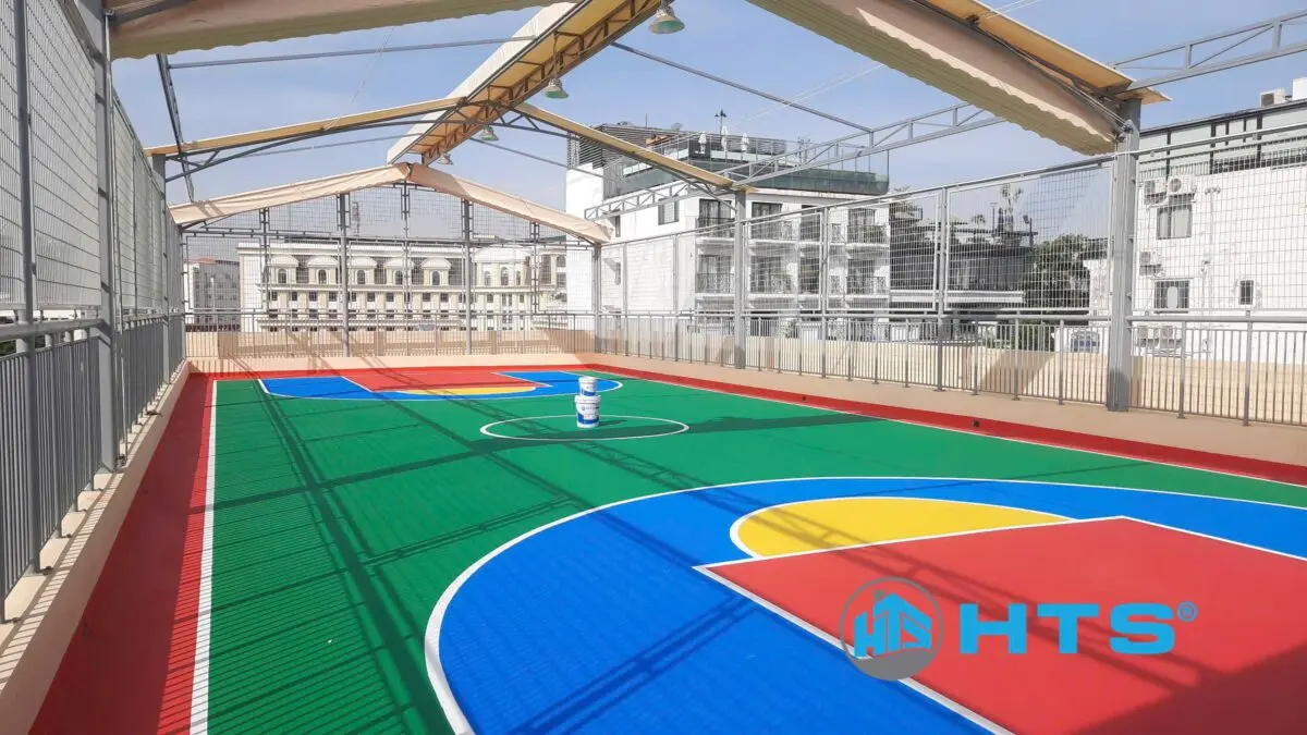 Sử dụng HTS Sport thi công sân bóng rổ ngoài trời