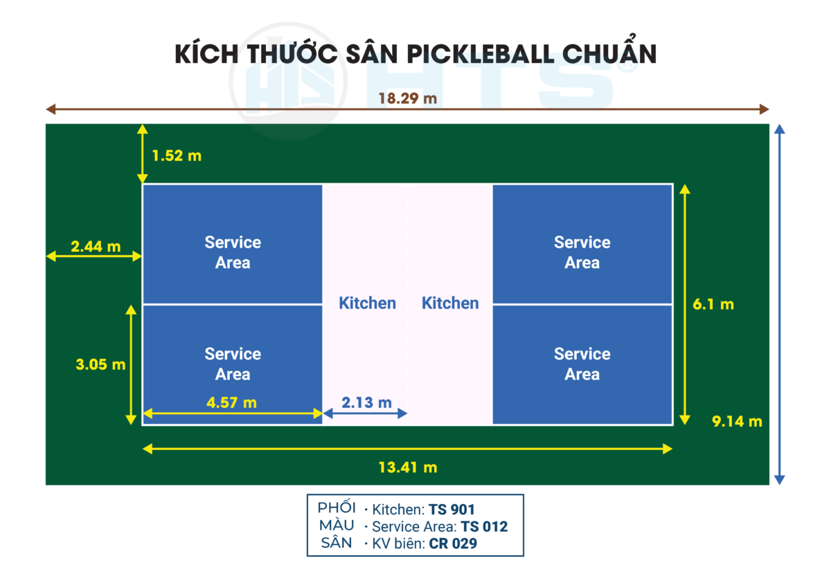 THAM KHẢO MỘT SỐ P.A PHỐI MÀU SÂN PICKLEBALL TỪ HTS® SPORT