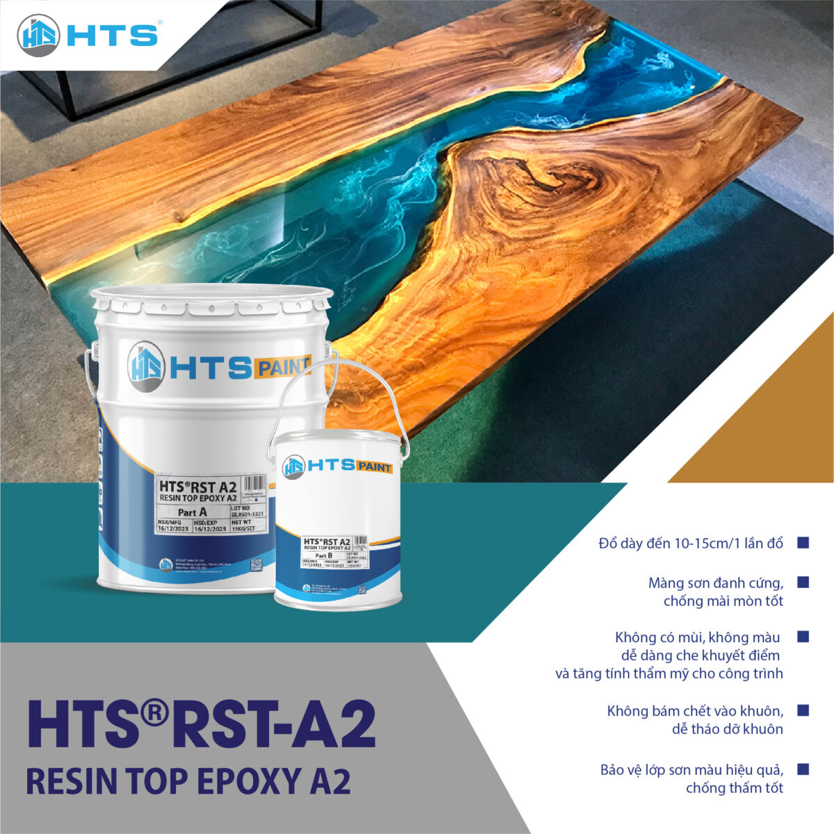 Sơn phủ Epoxy Resin HTS®RST-A2 dạng gel lỏng trong suốt