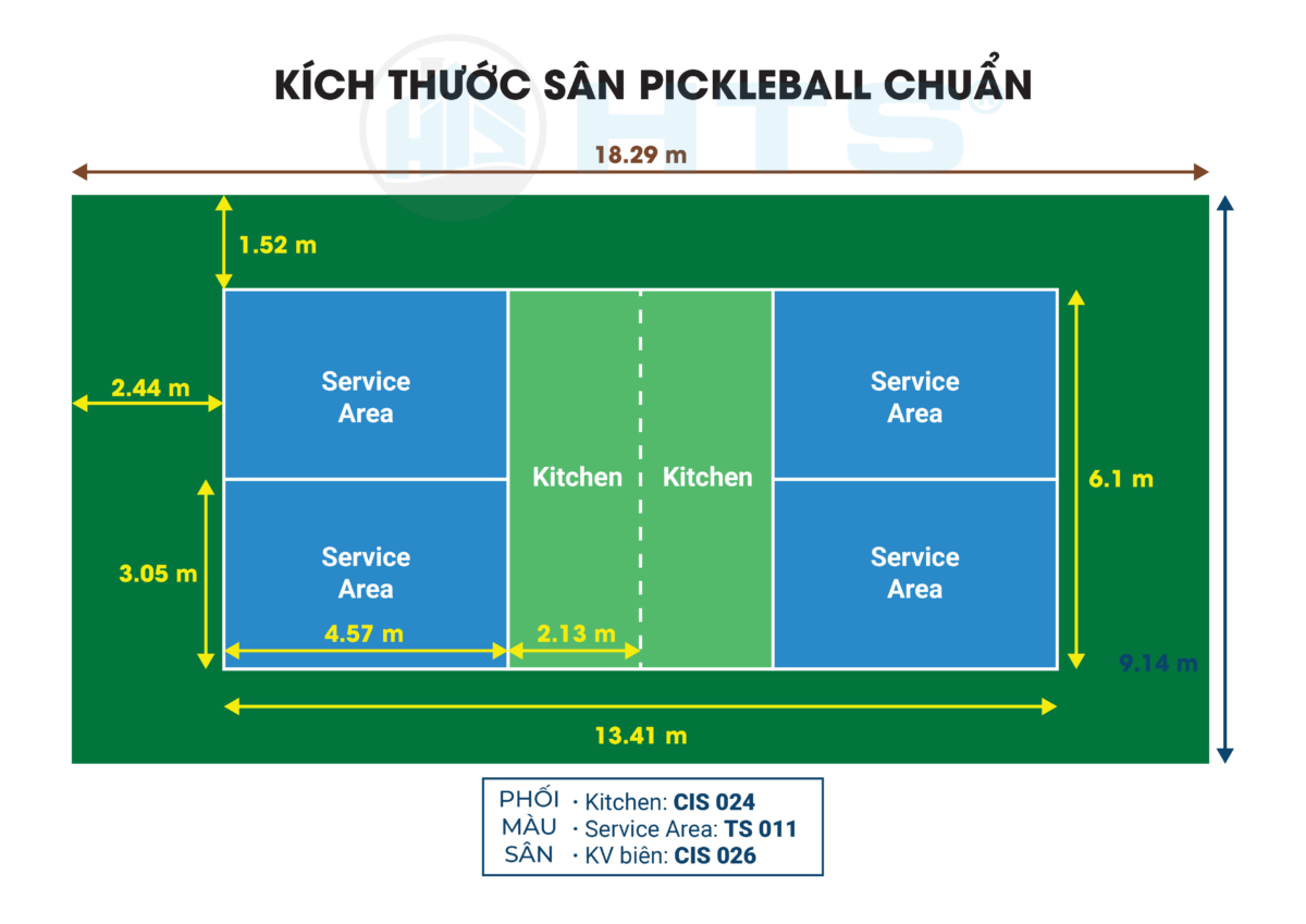 THAM KHẢO MỘT SỐ P.A PHỐI MÀU SÂN PICKLEBALL TỪ HTS® SPORT