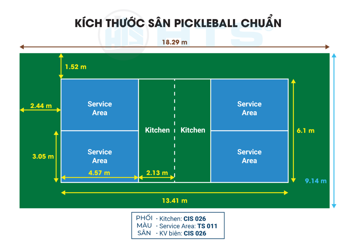 THAM KHẢO MỘT SỐ P.A PHỐI MÀU SÂN PICKLEBALL TỪ HTS® SPORT