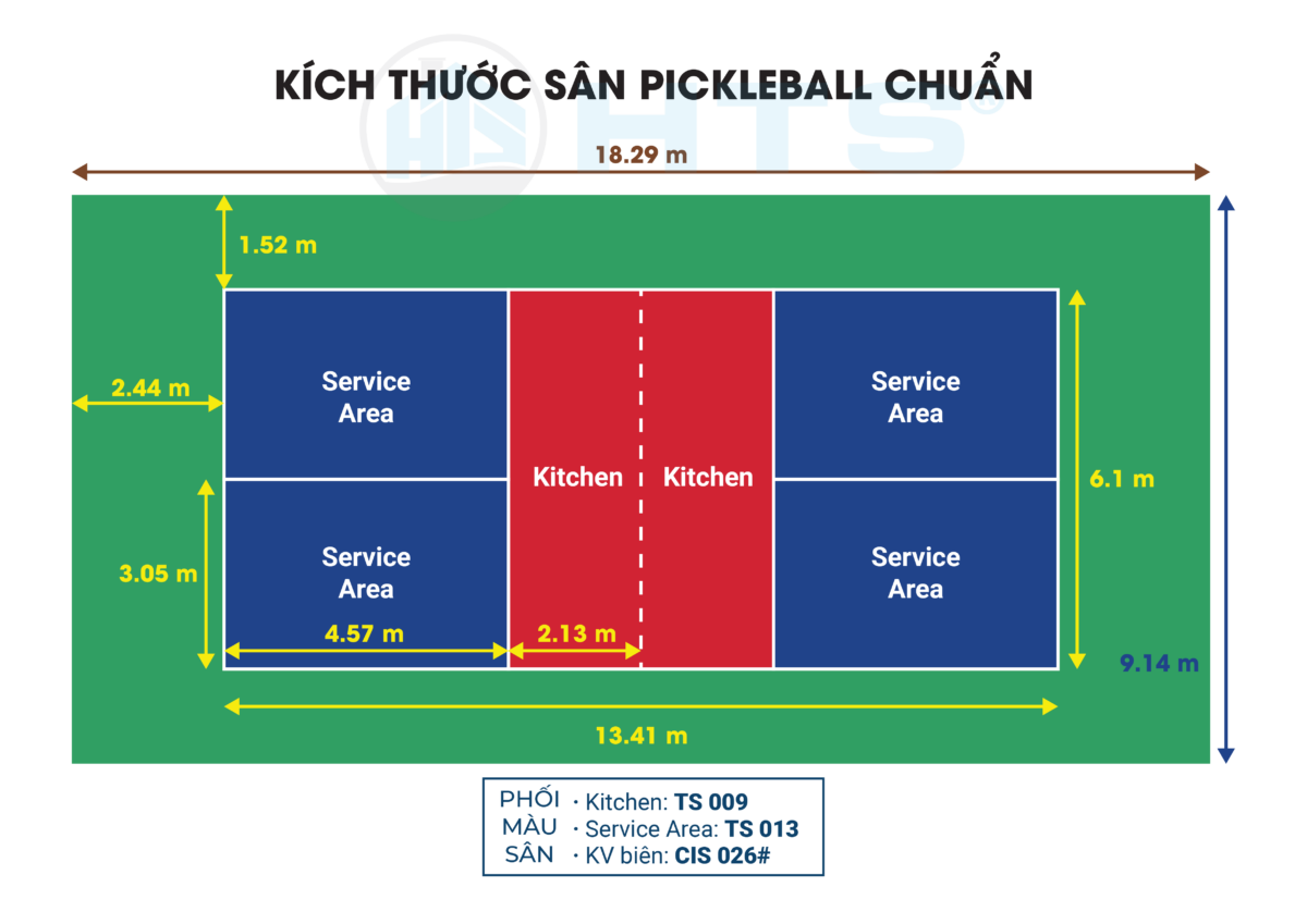 THAM KHẢO MỘT SỐ P.A PHỐI MÀU SÂN PICKLEBALL TỪ HTS® SPORT