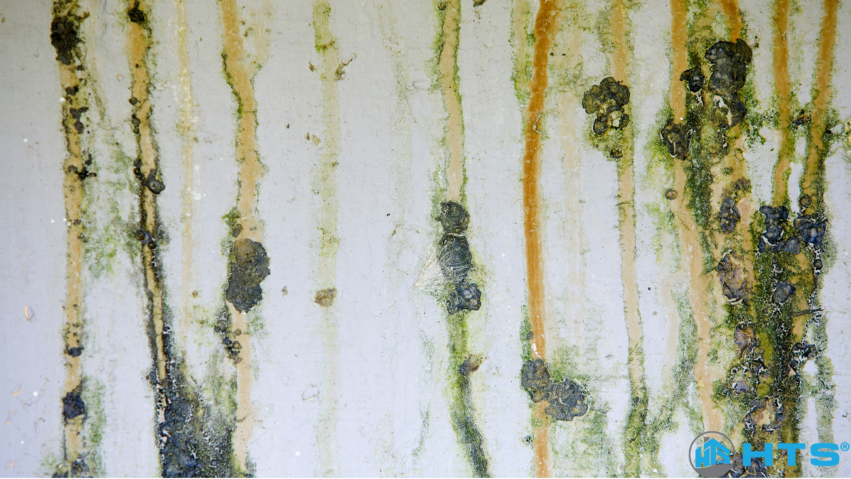 Tường nhà bị nấm mốc và bong tróc do độ ẩm cao, thấm nước và thiếu bảo dưỡng