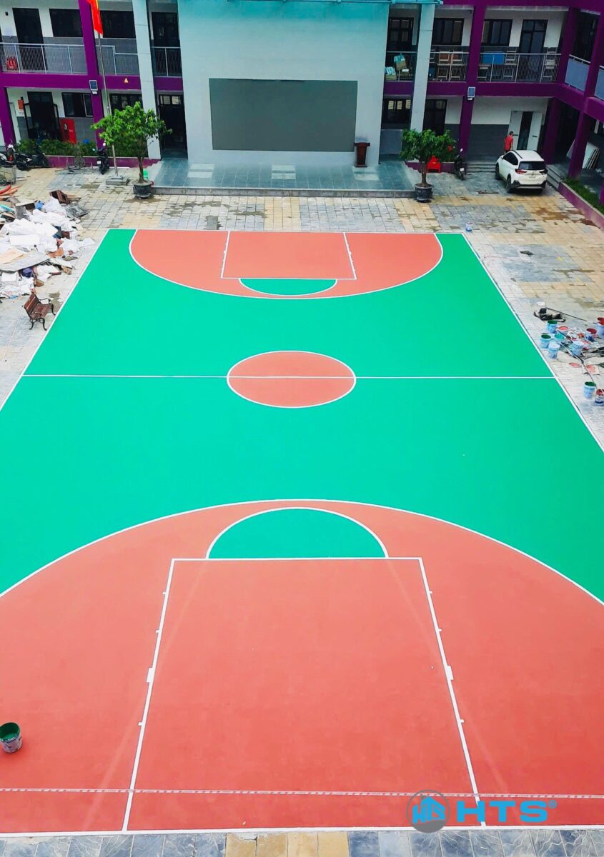 Cấp sơn thể thao - Sân bóng rổ trường THCS Nguyễn Trãi