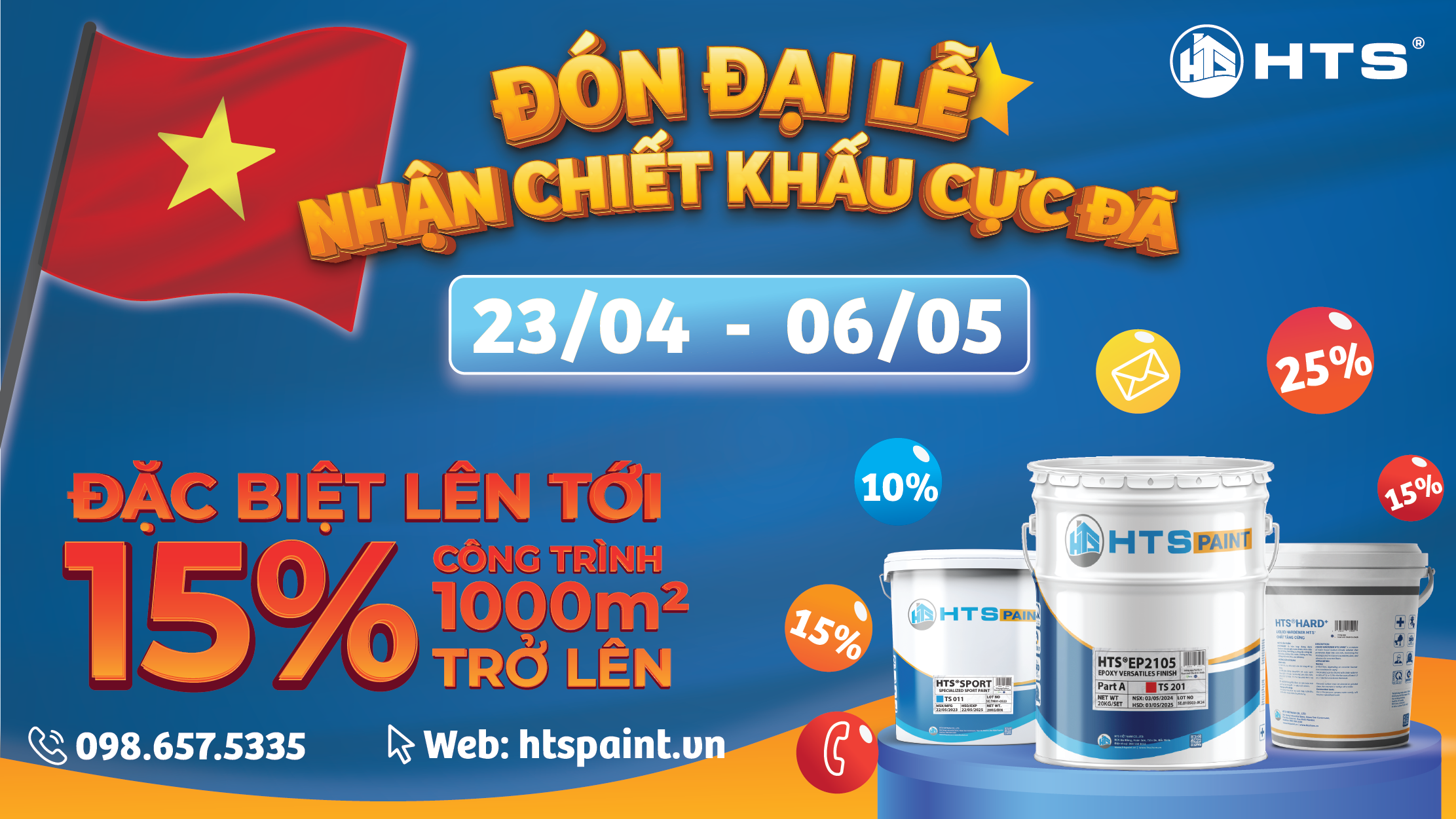 Đón đại lễ - Nhận chiết khấu cực đã với HTS Paint