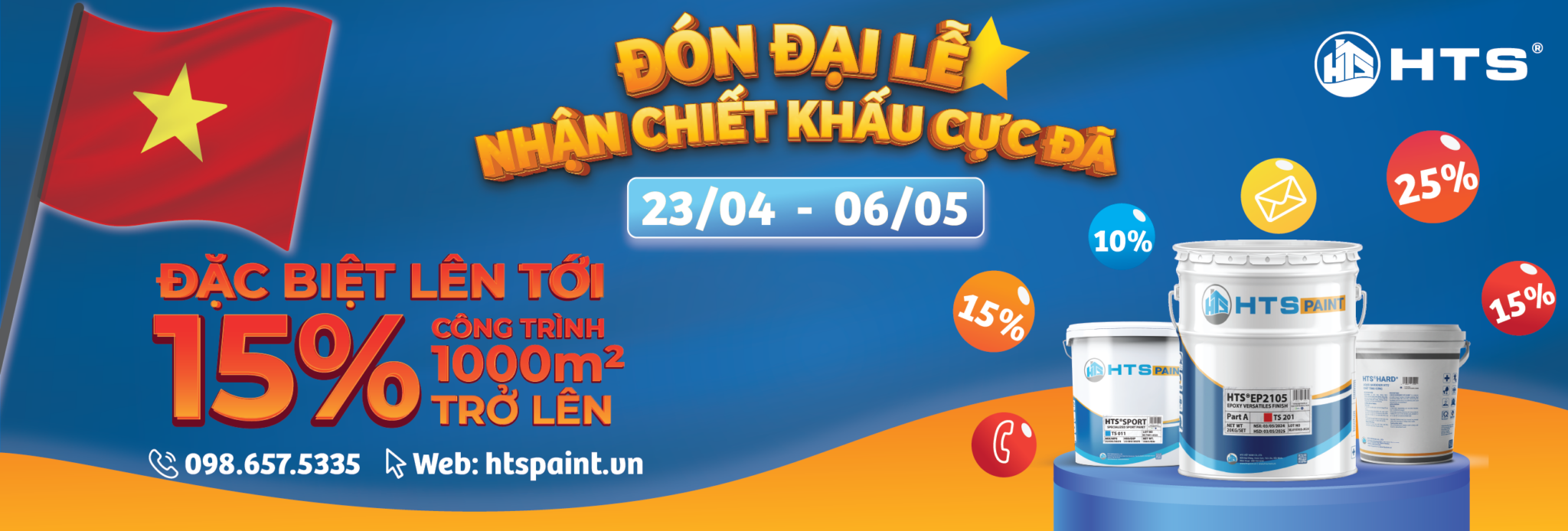 Đón đại lễ - Nhận chiết khấu cực đã với HTS Paint