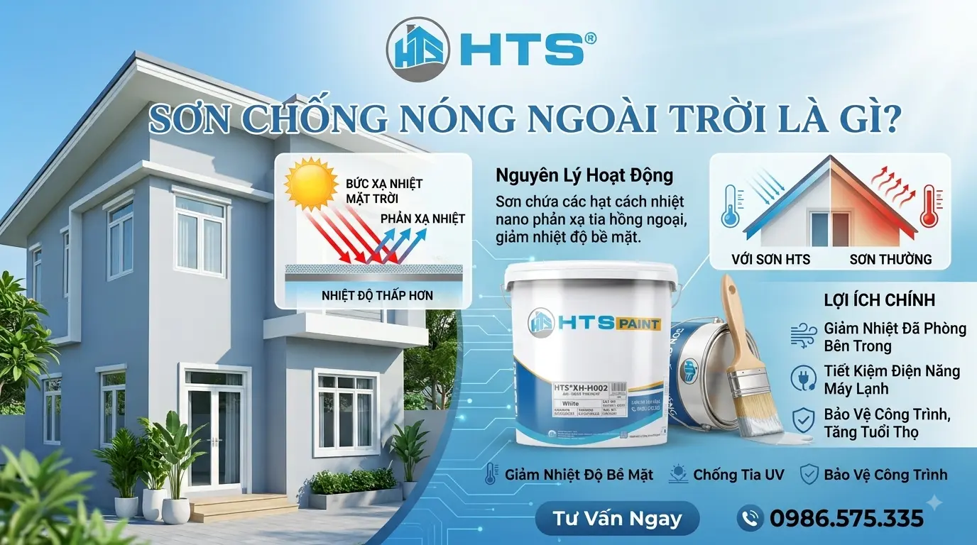 Sơn chống nóng ngoài trời giúp giảm hấp thụ nhiệt và bảo vệ bề mặt công trình