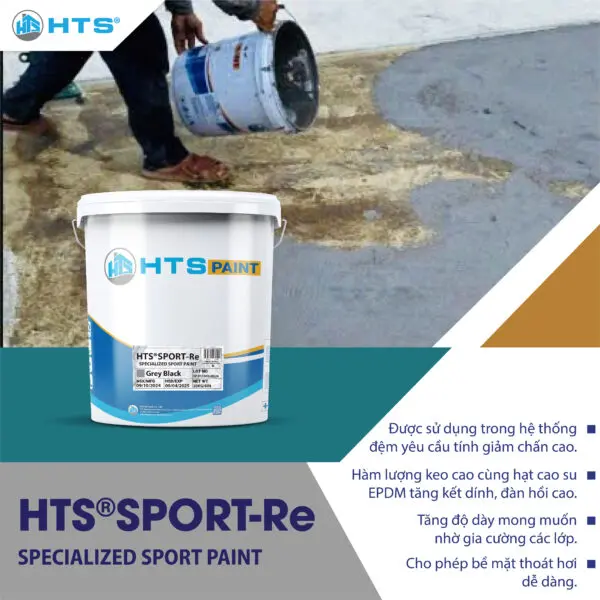 Sơn cao su HTS®SPORT-Re chuyên dùng cho sân thể thao, tăng cường độ bền và khả năng hấp thụ lực va chạm