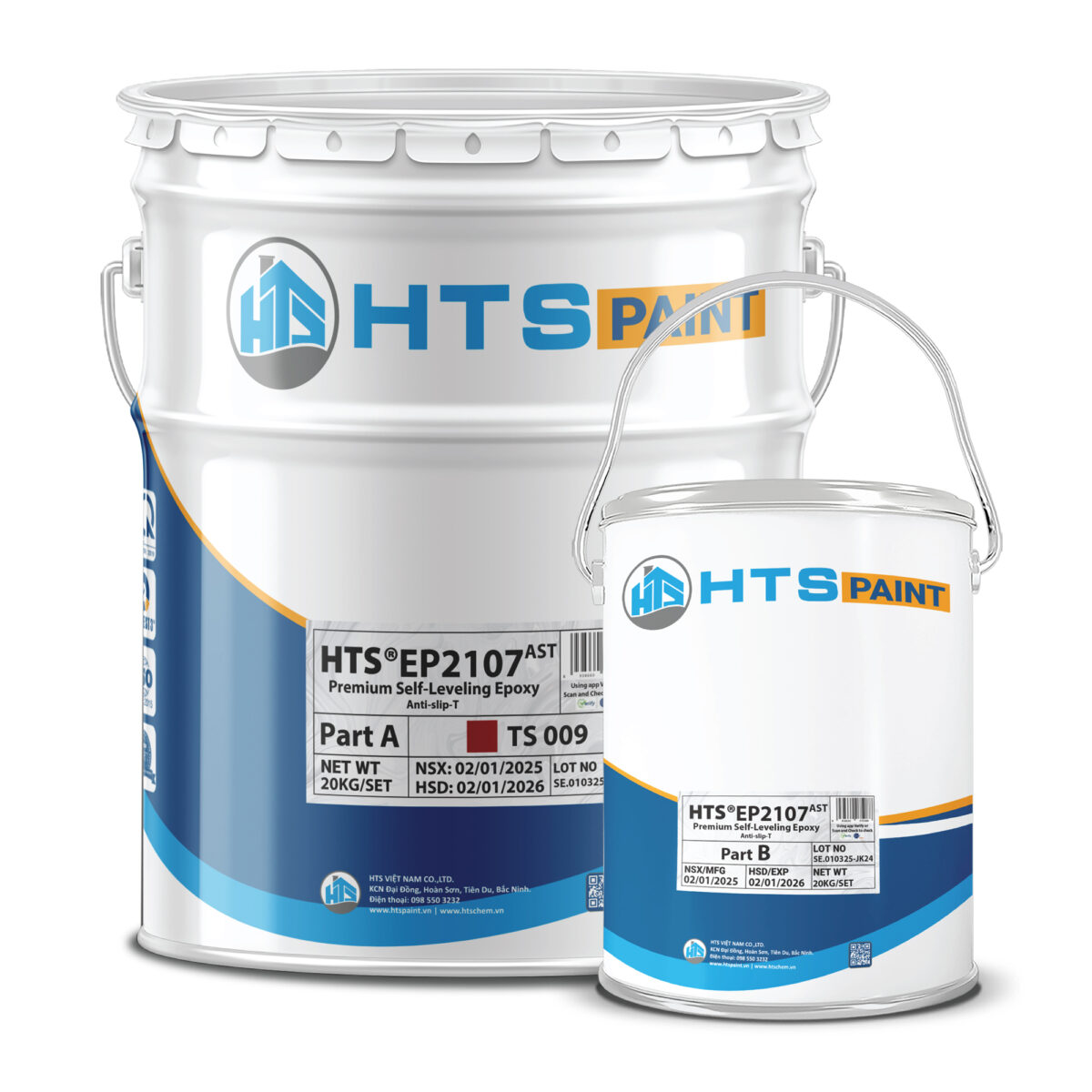 HTS®EP2107AST – Sơn epoxy tự san cao cấp với khả năng chống trơn trượt vượt trội, phù hợp cho sàn nhà máy, kho vận và tầng hầm tải nặng
