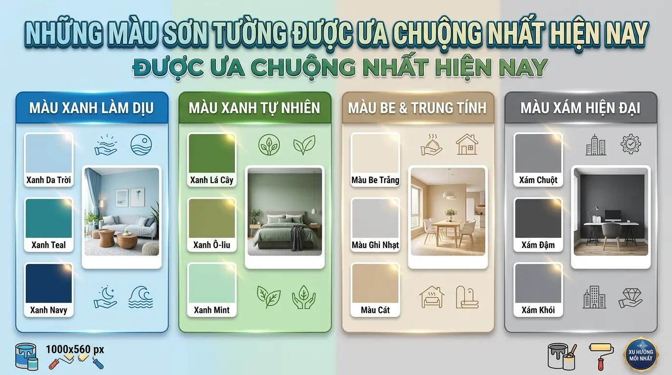 Những Màu Sơn Tường Được Ưa Chuộng Nhất Hiện Nay