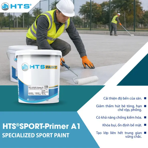 HTS®SPORT-Primer A1 – Sơn lót đệm thể thao thẩm thấu, tăng bám dính và ổn định nền bê tông trước khi thi công lớp phủ