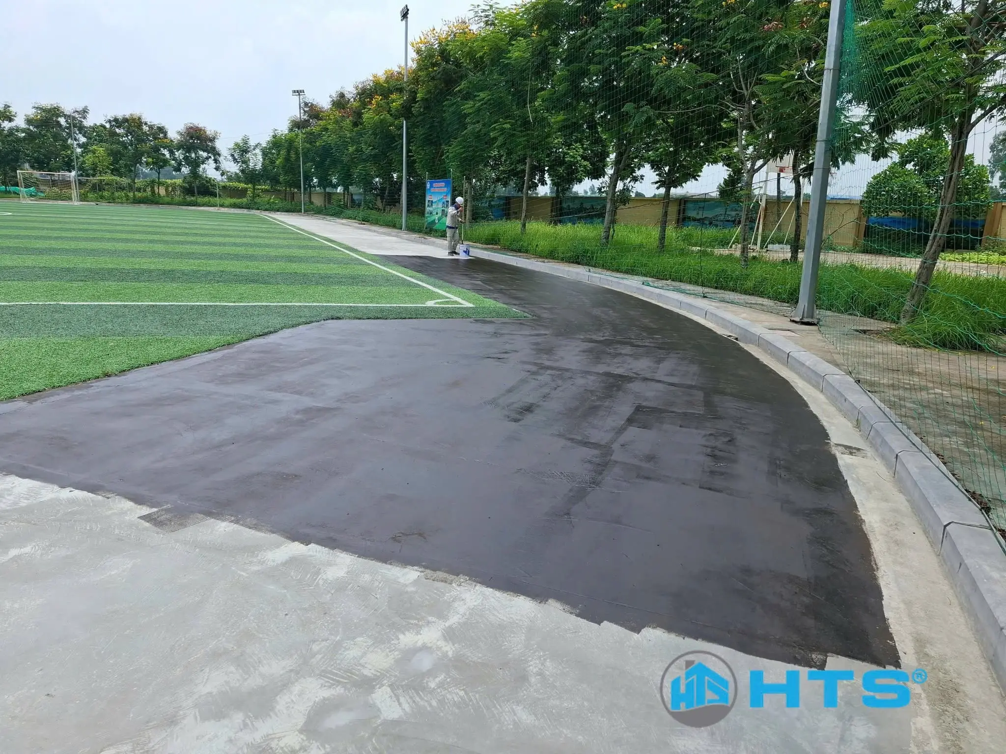 Quy trình triển khai thi công tại đường Pitch THPT Nguyễn Quốc Trinh