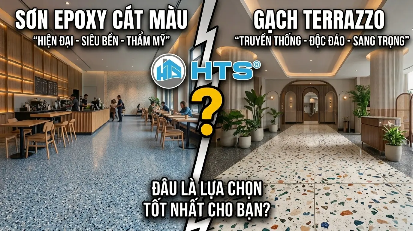 Sơn Epoxy Cát Màu Hay Gạch Terrazzo Đẹp Hơn?