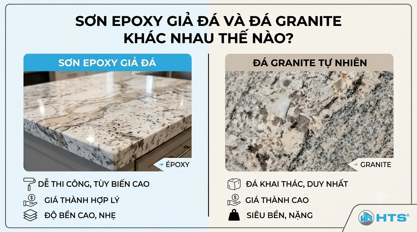 Sơn Epoxy Giả Đá Và Đá Granite Khác Nhau Thế Nào