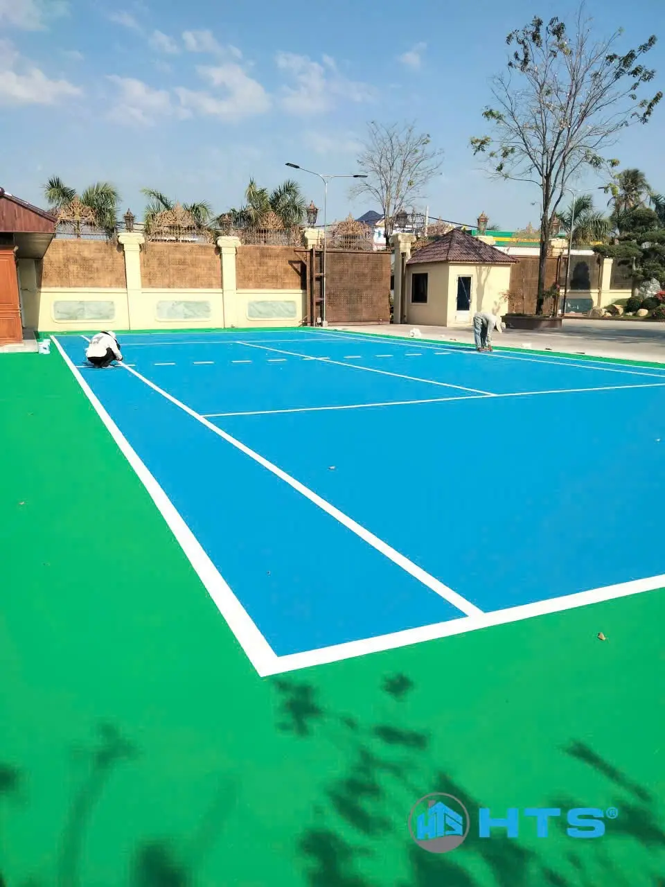 Thi Công Sơn Cụm Sân Tennis Tại Kandal – Campuchia