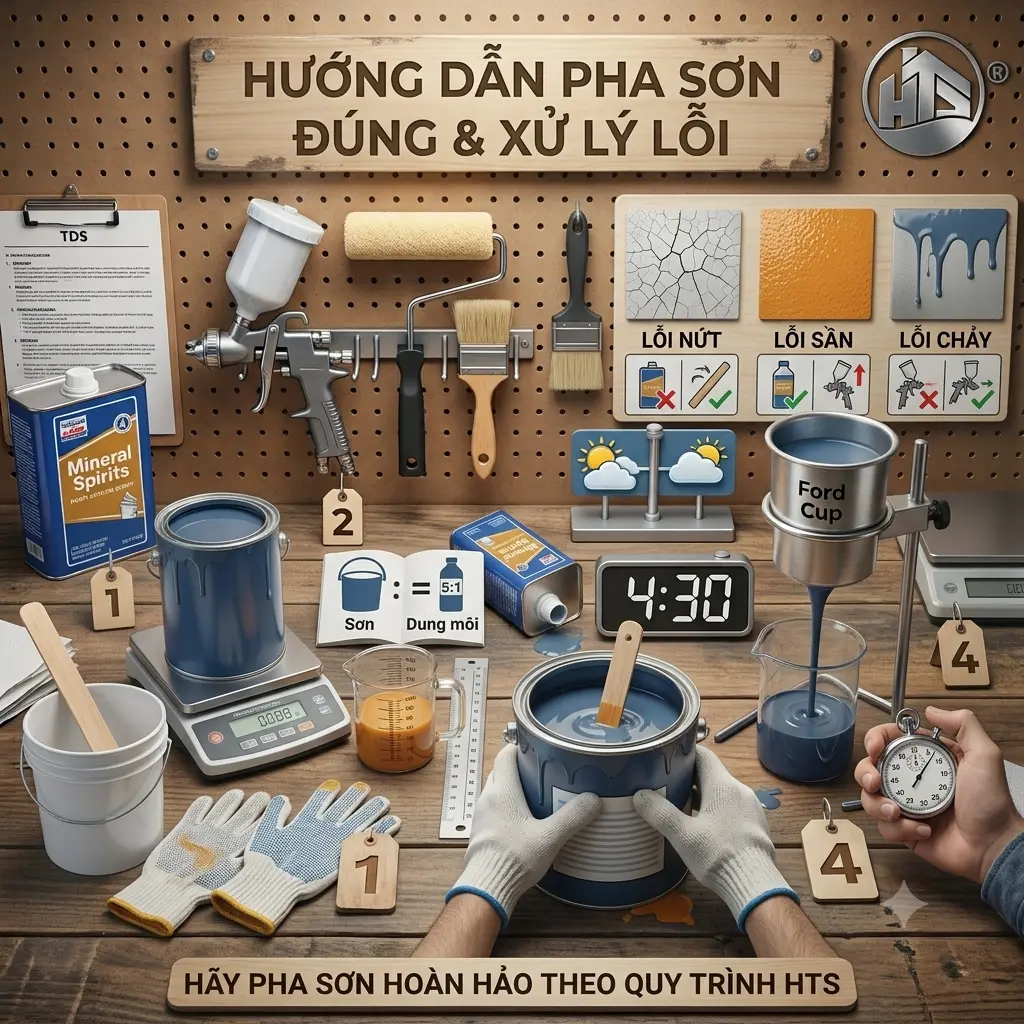 Hướng dẫn cách pha sơn đúng kỹ thuật và khắc phục các lỗi thường gặp trong quá trình pha sơn