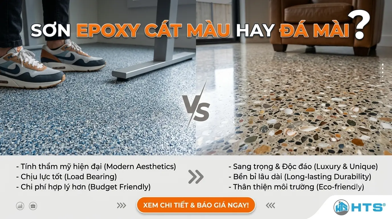 Sơn Epoxy Cát Màu Hay Đá Mài Đâu Là Lựa Chọn Tốt