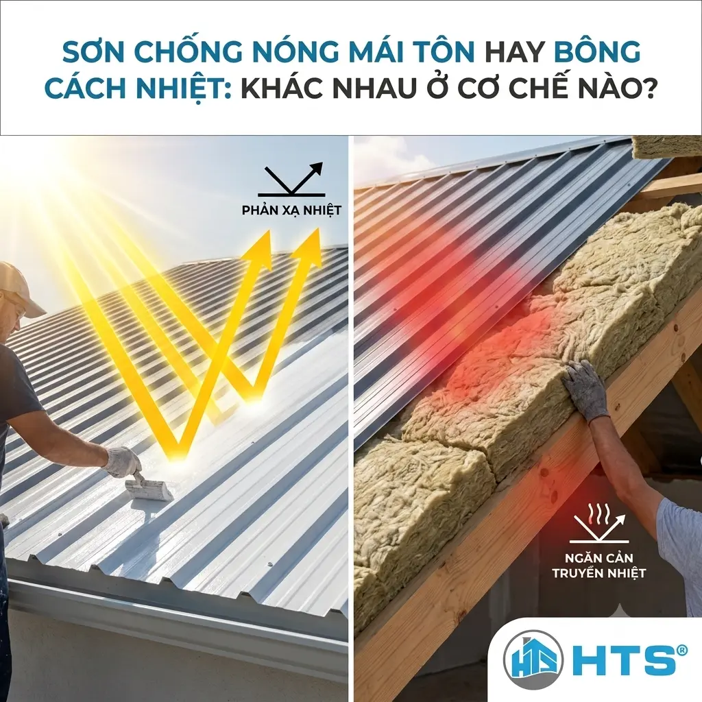 So sánh cơ chế chống nóng của sơn chống nóng mái tôn và bông cách nhiệt