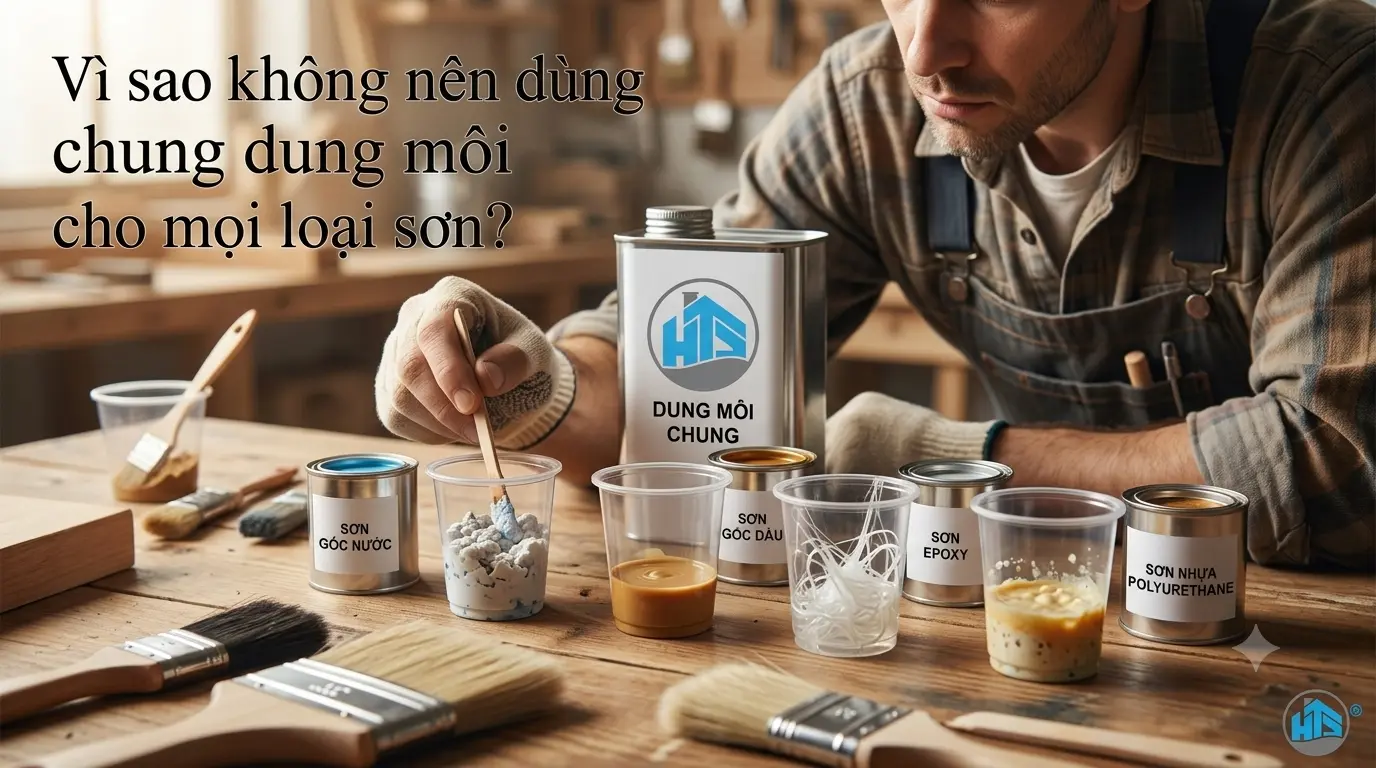 Mỗi loại sơn cần sử dụng dung môi phù hợp để đảm bảo độ nhớt, khả năng thi công và chất lượng màng sơn